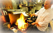 Chef Nicholas flambe